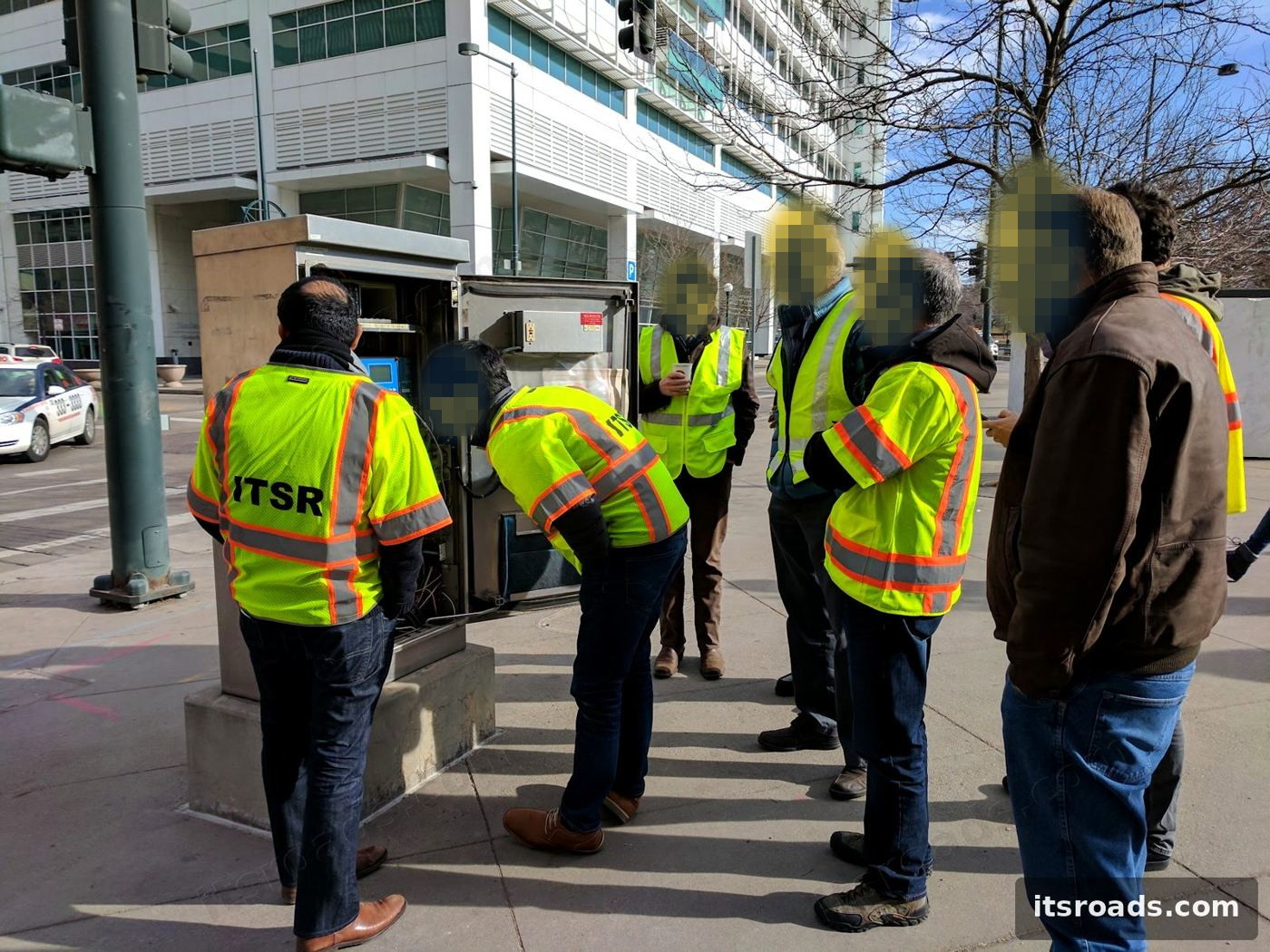 Crew at a downtown Denver intersection