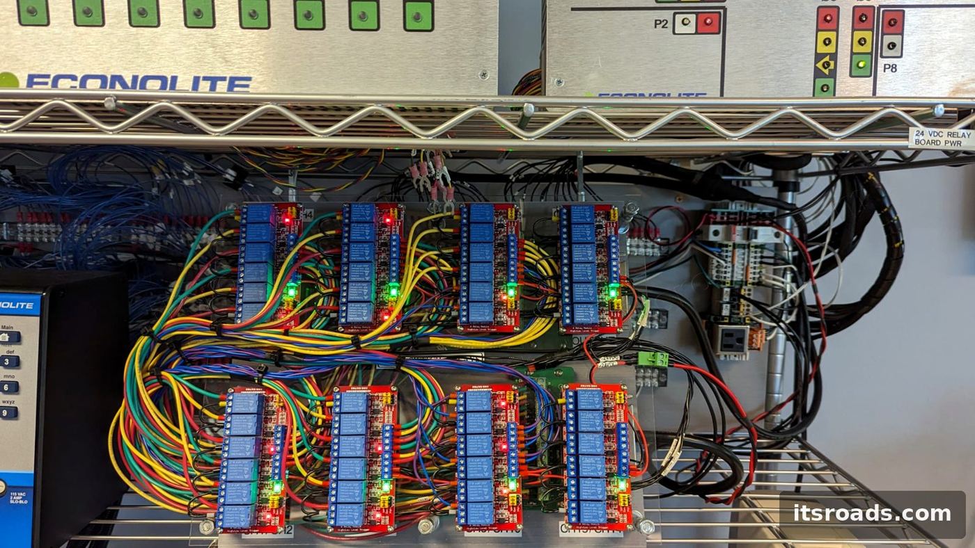 Dressed wiring harness and relay boards